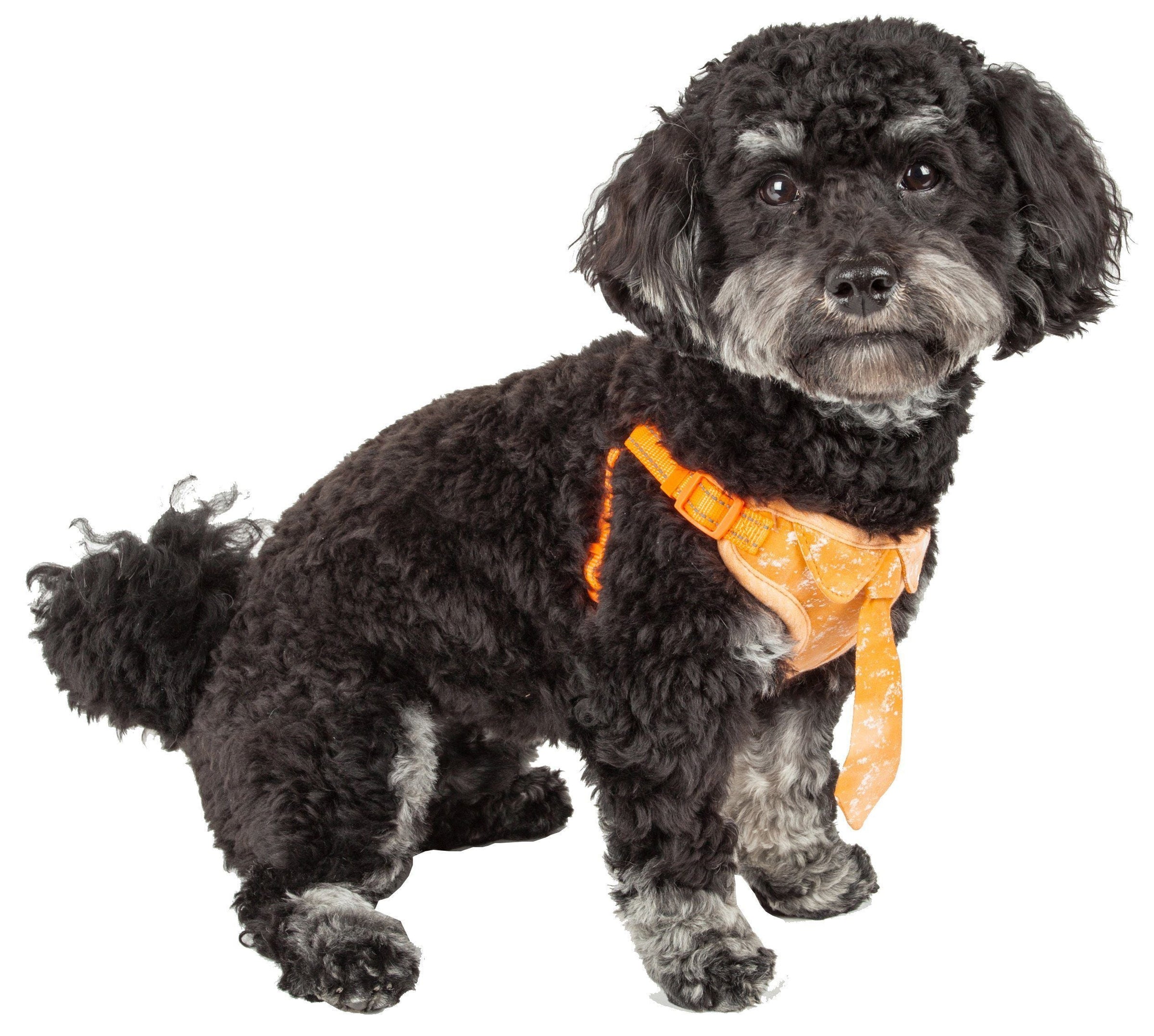 Pet Life ® 'Bonatied' Mesh Reversed Adjustable Fashion Dog Harness W/ Designer Neck Tie - BIG FRENCHIES