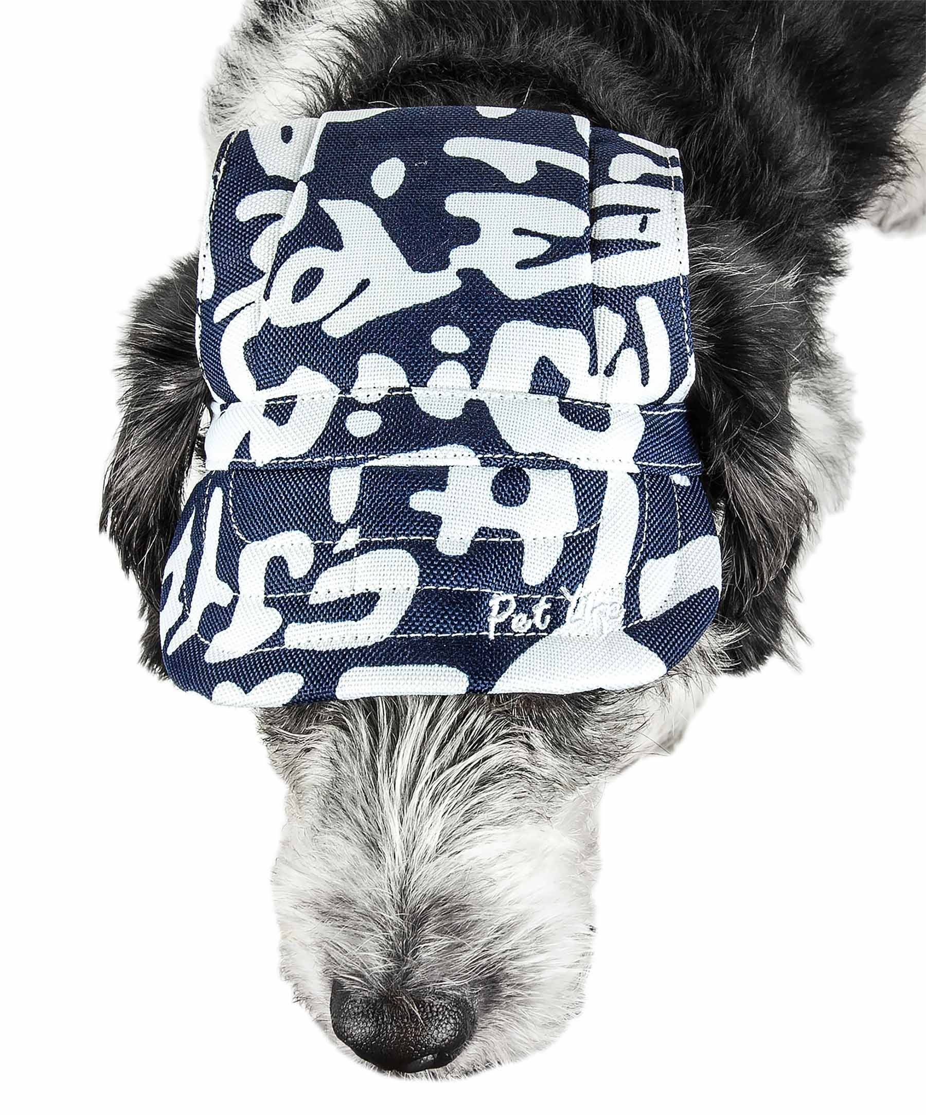 Pet Life ® 'Bone Cappa' Graffiti Sculptured Uv Protectant Adjustable Fashion Dog Hat Cap - BIG FRENCHIES