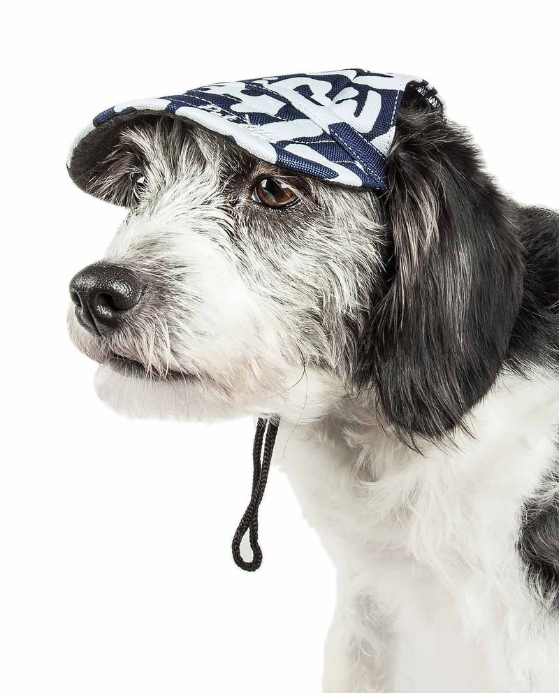 Pet Life ® 'Bone Cappa' Graffiti Sculptured Uv Protectant Adjustable Fashion Dog Hat Cap - BIG FRENCHIES