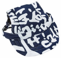 Pet Life ® 'Bone Cappa' Graffiti Sculptured Uv Protectant Adjustable Fashion Dog Hat Cap - BIG FRENCHIES