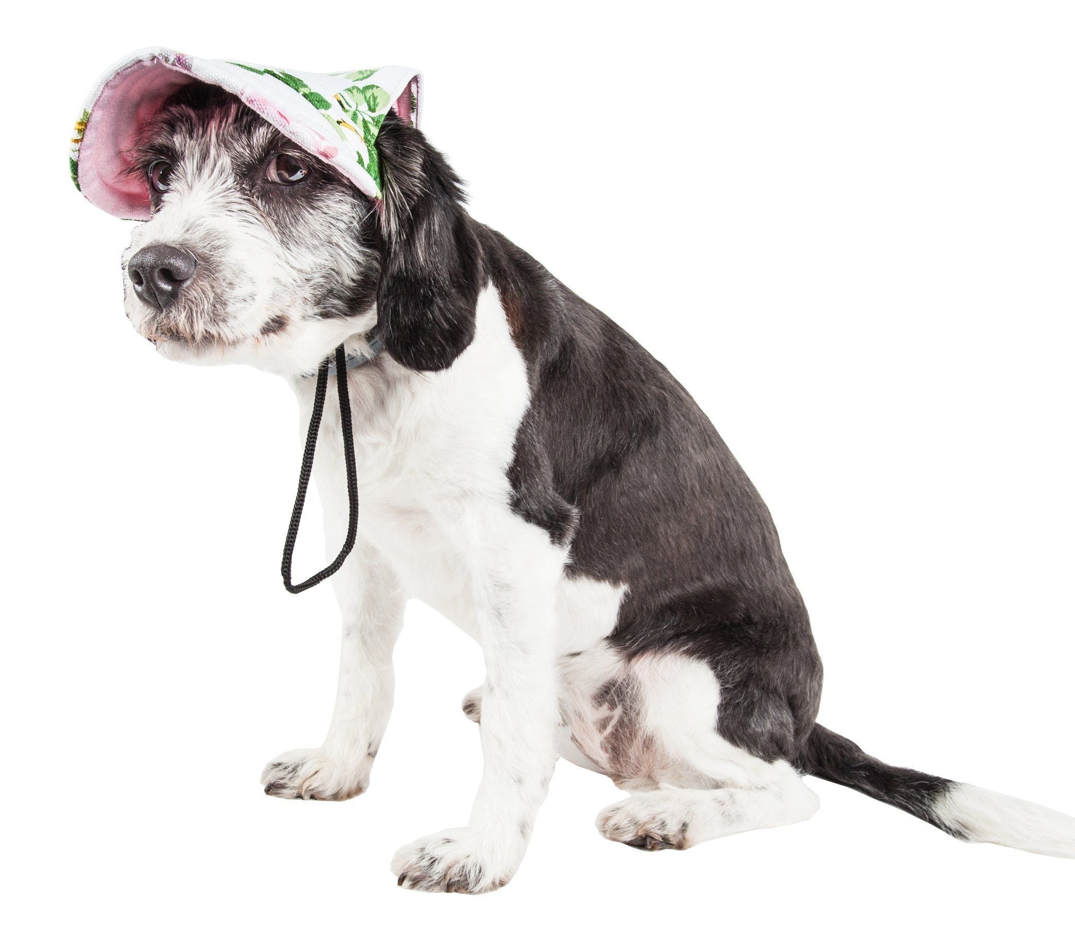 Pet Life ® 'Botanic Bark' Floral Uv Protectant Adjustable Fashion Dog Hat Cap - BIG FRENCHIES