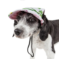 Pet Life ® 'Botanic Bark' Floral Uv Protectant Adjustable Fashion Dog Hat Cap - BIG FRENCHIES