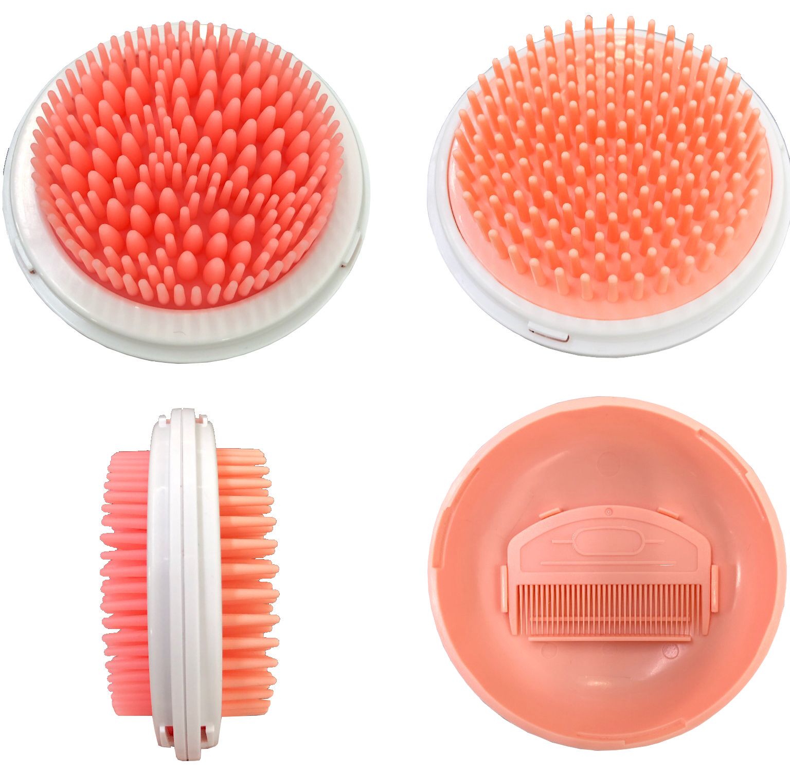 Pet Life ® 'Bravel' 3-in-1 Travel Pocketed Dual Grooming Brush and Pet Comb - BIG FRENCHIES