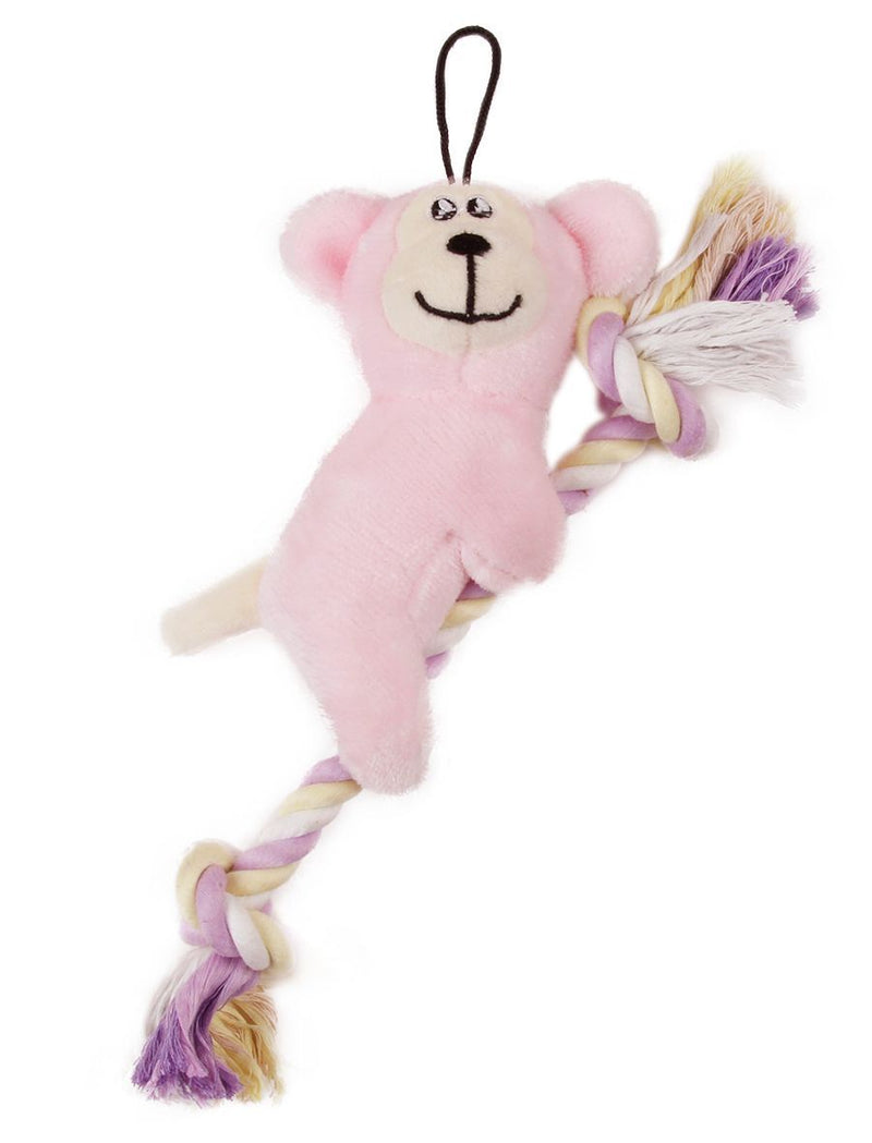 Pet Life ® 'Broom-Lick' Plush and Jute Rope Squeaking Newborn Cat and Dog Toy - BIG FRENCHIES