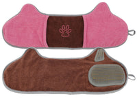 Pet Life ® 'Bryer' 2-in-1 Hand-Inserted Microfiber Pet Grooming Towel and Brush - BIG FRENCHIES