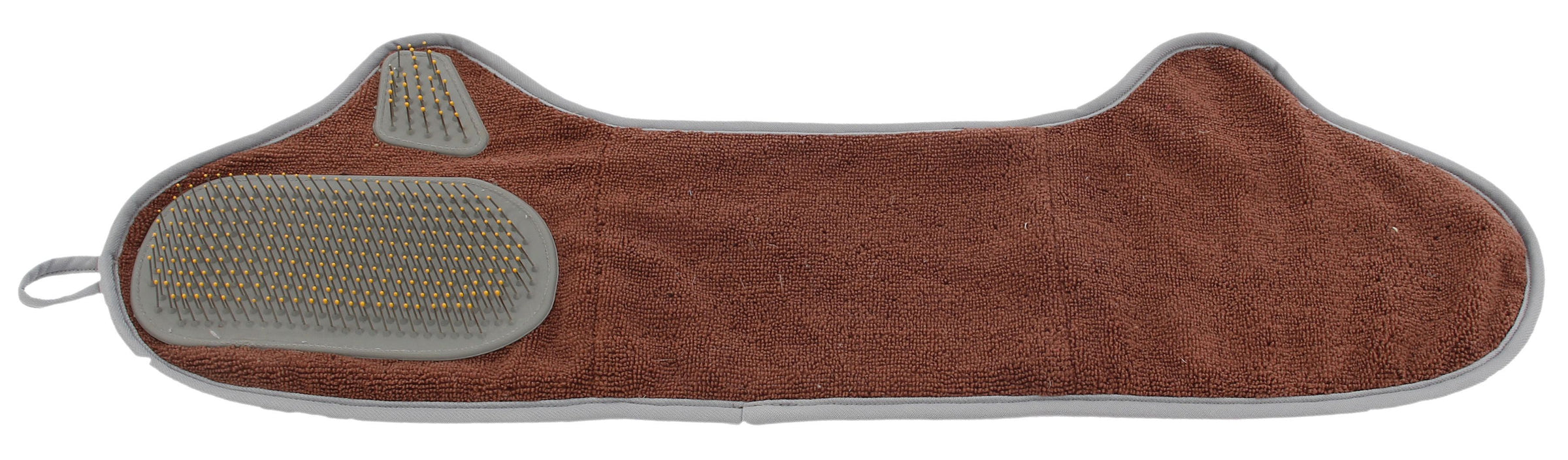 Pet Life ® 'Bryer' 2-in-1 Hand-Inserted Microfiber Pet Grooming Towel and Brush - BIG FRENCHIES