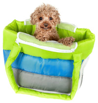 Pet Life ® 'Bubble-Poly' Tri-Colored Winter Insulated Fashion Designer Pet Dog Carrier - BIG FRENCHIES