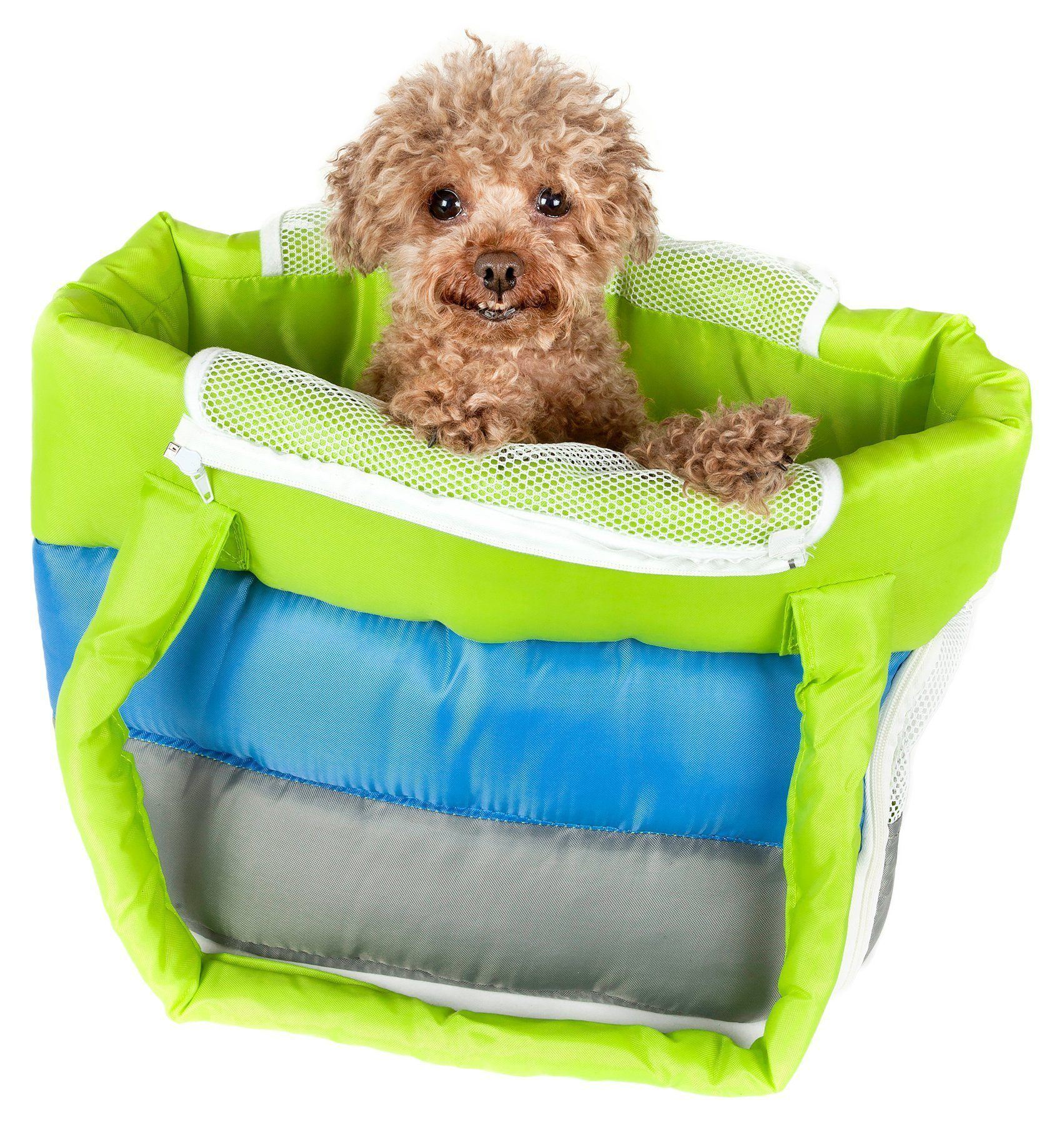 Pet Life ® 'Bubble-Poly' Tri-Colored Winter Insulated Fashion Designer Pet Dog Carrier - BIG FRENCHIES
