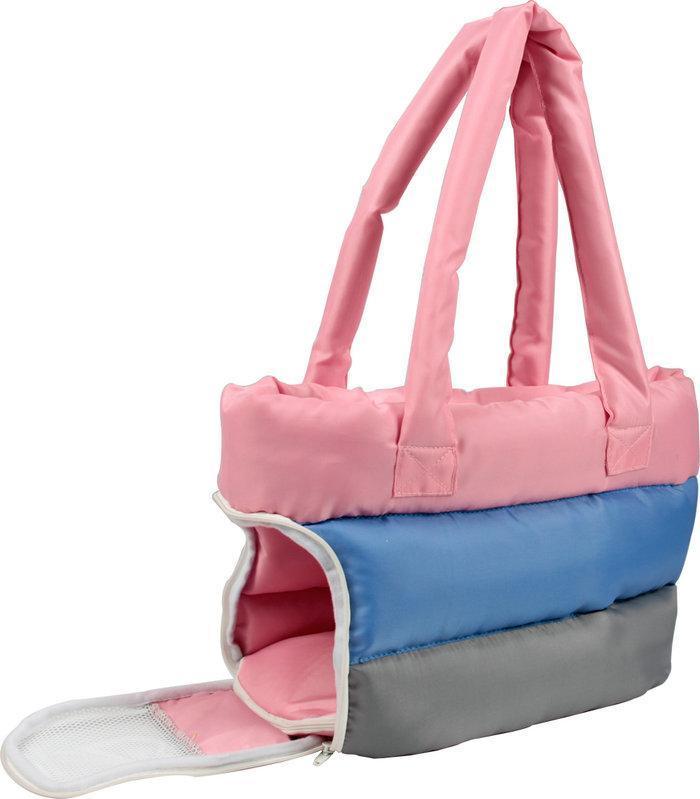 Pet Life ® 'Bubble-Poly' Tri-Colored Winter Insulated Fashion Designer Pet Dog Carrier - BIG FRENCHIES