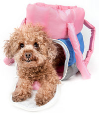 Pet Life ® 'Bubble-Poly' Tri-Colored Winter Insulated Fashion Designer Pet Dog Carrier - BIG FRENCHIES