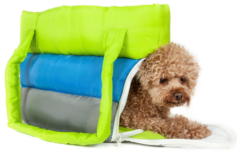 Pet Life ® 'Bubble-Poly' Tri-Colored Winter Insulated Fashion Designer Pet Dog Carrier - BIG FRENCHIES