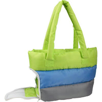 Pet Life ® 'Bubble-Poly' Tri-Colored Winter Insulated Fashion Designer Pet Dog Carrier - BIG FRENCHIES