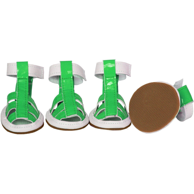 Pet Life ® 'Buckle-Supportive' PVC Waterproof Pet Dog Shoes Sandals - Set Of 4 - BIG FRENCHIES