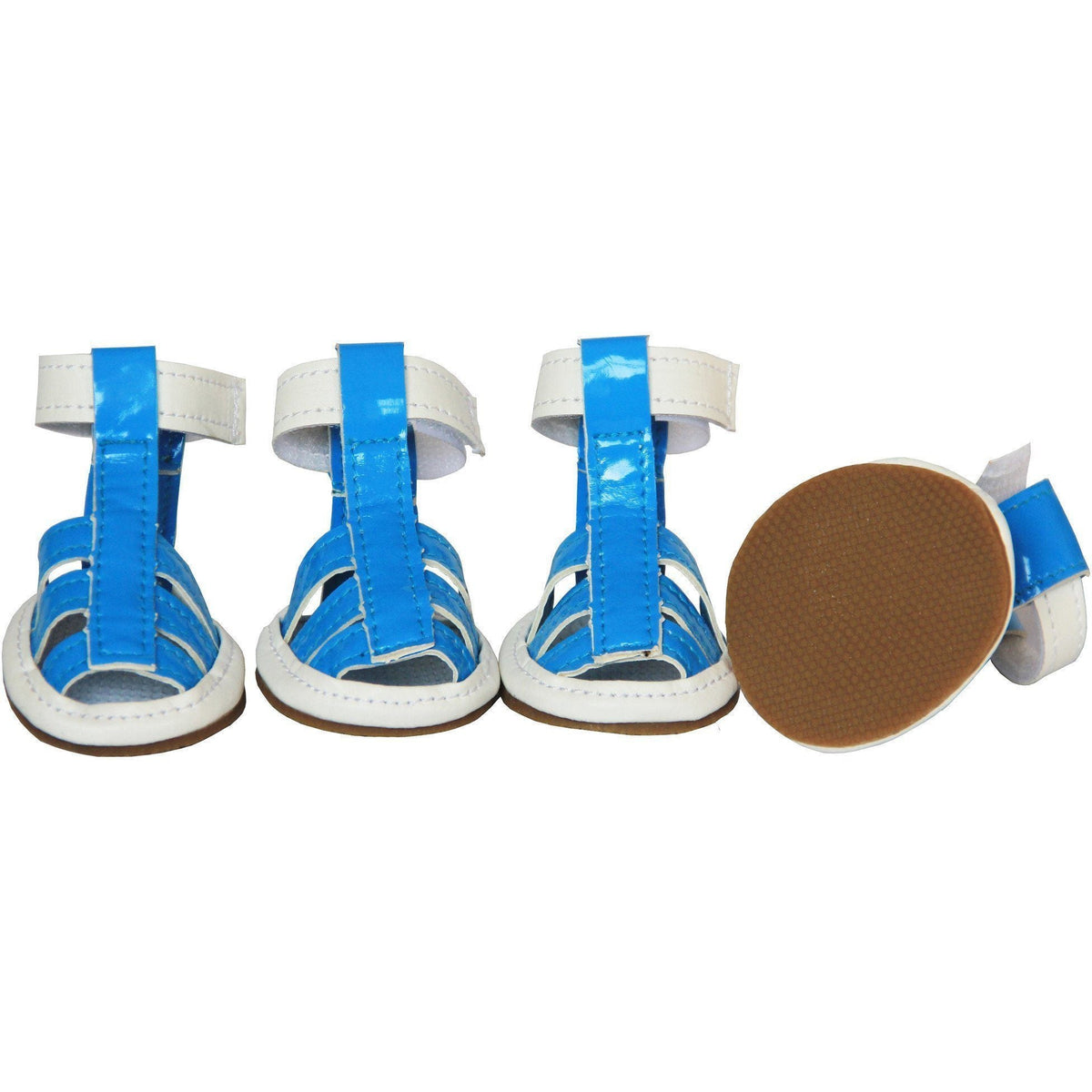 Pet Life ® 'Buckle-Supportive' PVC Waterproof Pet Dog Shoes Sandals - Set Of 4 - BIG FRENCHIES