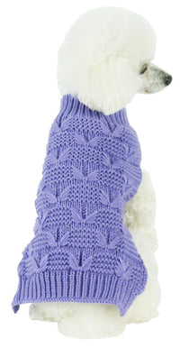 Pet Life ® Butterfly Stitched Heavy Cable Knitted Fashion Turtle Neck Dog Sweater - BIG FRENCHIES