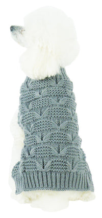 Pet Life ® Butterfly Stitched Heavy Cable Knitted Fashion Turtle Neck Dog Sweater - BIG FRENCHIES