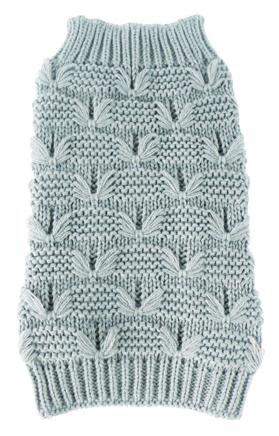 Pet Life ® Butterfly Stitched Heavy Cable Knitted Fashion Turtle Neck Dog Sweater - BIG FRENCHIES