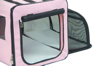 Pet Life ® 'Capacious' Dual-Sided Expandable Spacious Wire Folding Collapsible Lightweight Pet Dog Crate Carrier House - BIG FRENCHIES