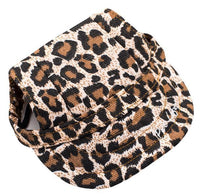 Pet Life ® 'Cheetah Bonita' Cheetah Patterned Uv Protectant Adjustable Fashion Dog Hat Cap - BIG FRENCHIES