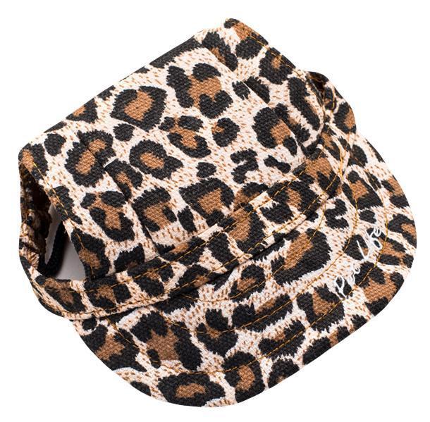 Pet Life ® 'Cheetah Bonita' Cheetah Patterned Uv Protectant Adjustable Fashion Dog Hat Cap - BIG FRENCHIES