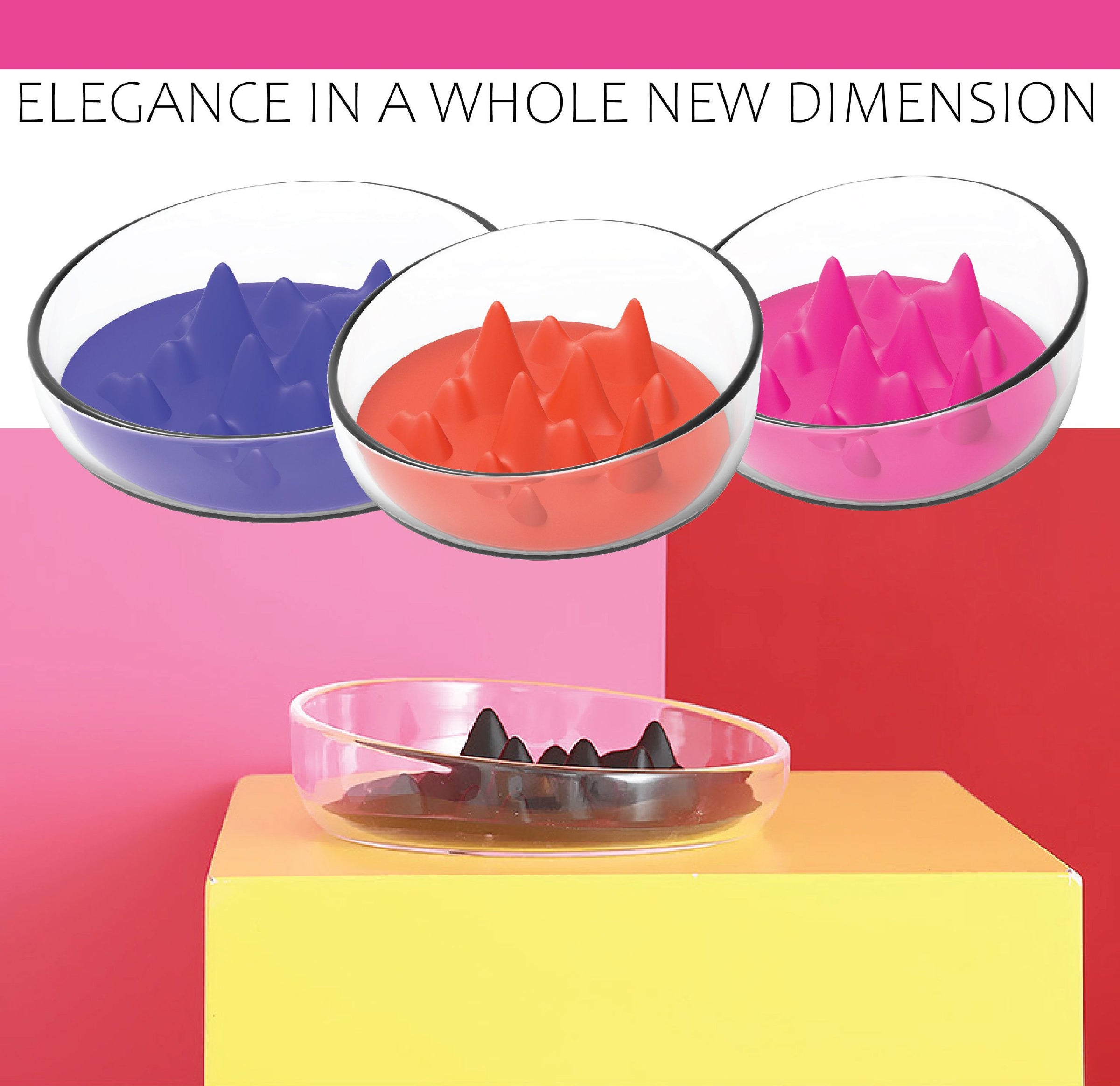 Pet Life ® 'Cirlicue' Mountain Shaped Modern Slow Feeding Pet Bowl - BIG FRENCHIES