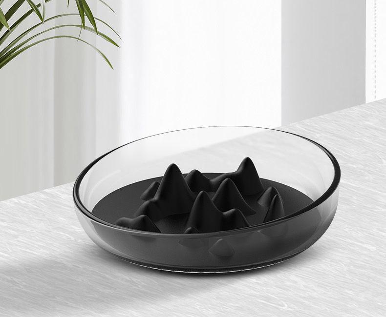 Pet Life ® 'Cirlicue' Mountain Shaped Modern Slow Feeding Pet Bowl - BIG FRENCHIES