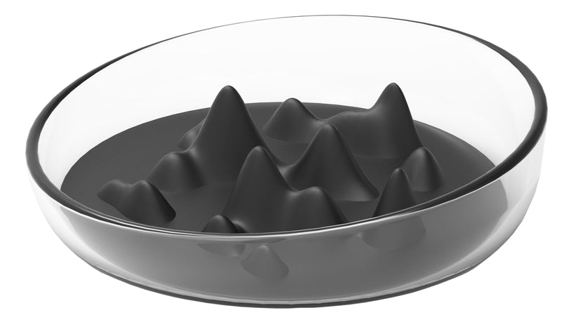 Pet Life ® 'Cirlicue' Mountain Shaped Modern Slow Feeding Pet Bowl - BIG FRENCHIES