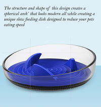 Pet Life ® 'Cirlicue' Shark Fin Shaped Modern Slow Feeding Pet Bowl - BIG FRENCHIES