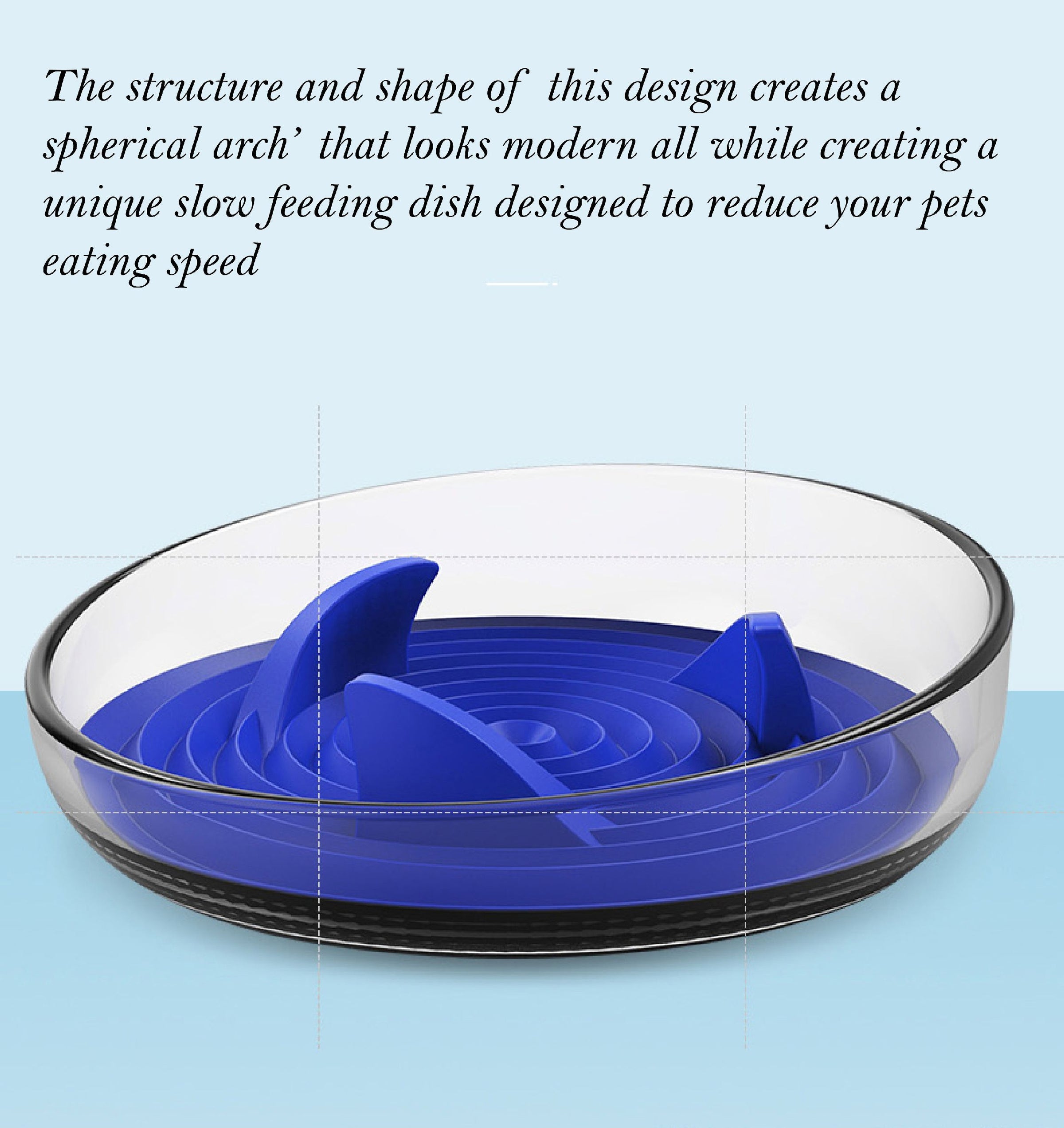 Pet Life ® 'Cirlicue' Shark Fin Shaped Modern Slow Feeding Pet Bowl - BIG FRENCHIES