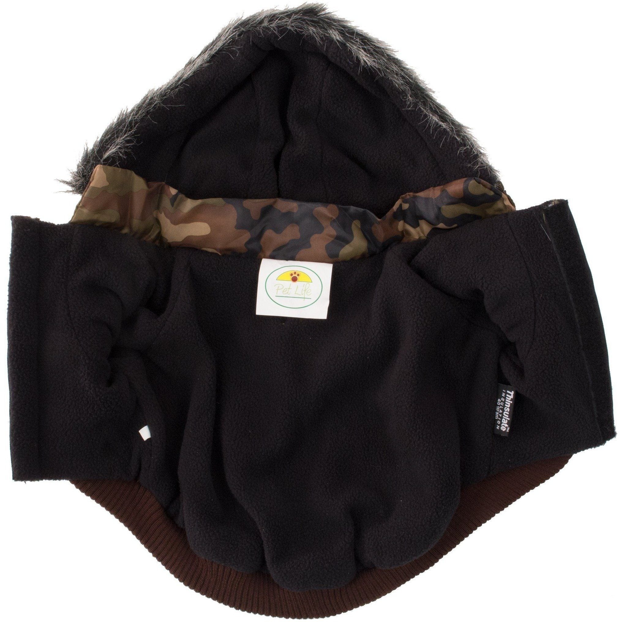 Pet Life ® Classic Metallic Fashion 3M Insulated Dog Coat Parka w/ Removable Hood - BIG FRENCHIES