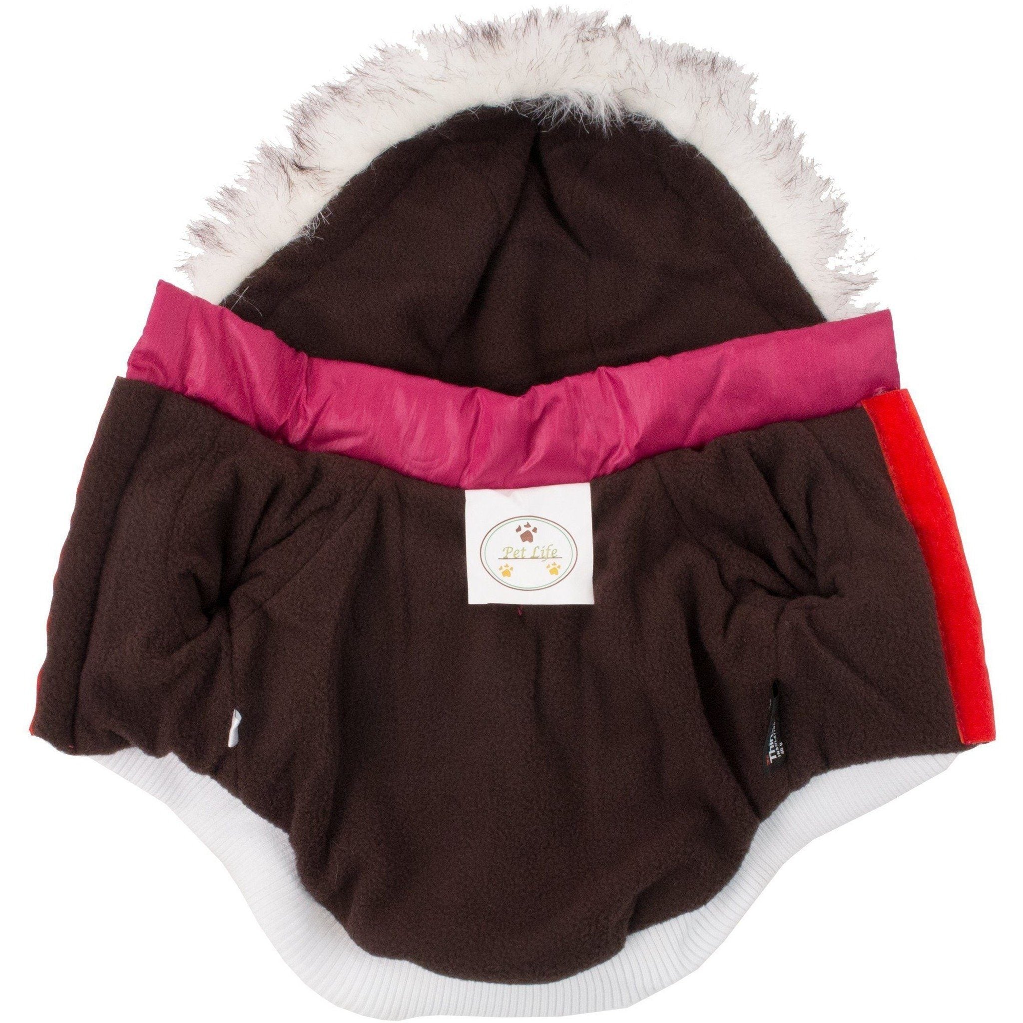 Pet Life ® Classic Metallic Fashion 3M Insulated Dog Coat Parka w/ Removable Hood - BIG FRENCHIES