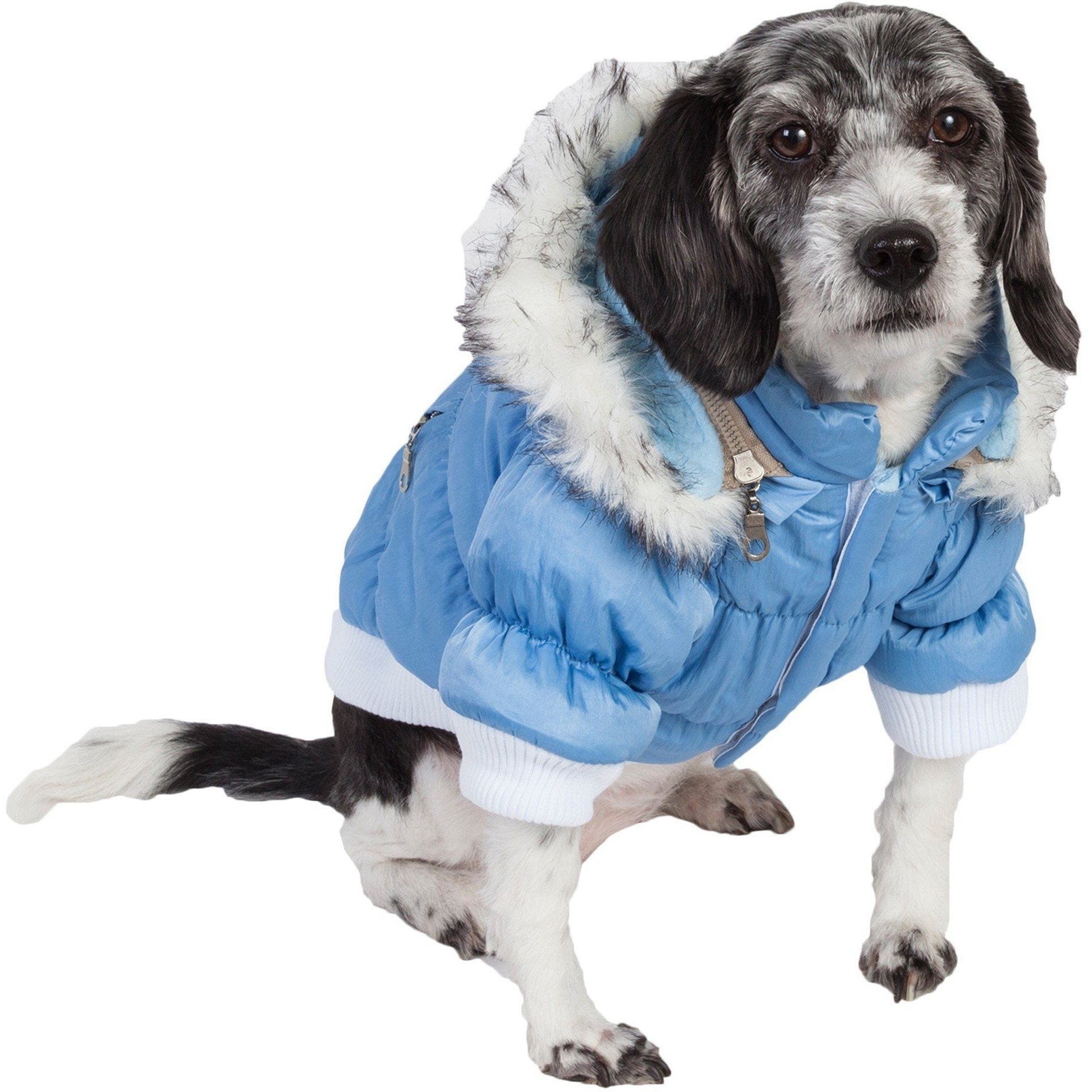 Pet Life ® Classic Metallic Fashion 3M Insulated Dog Coat Parka w/ Removable Hood - BIG FRENCHIES