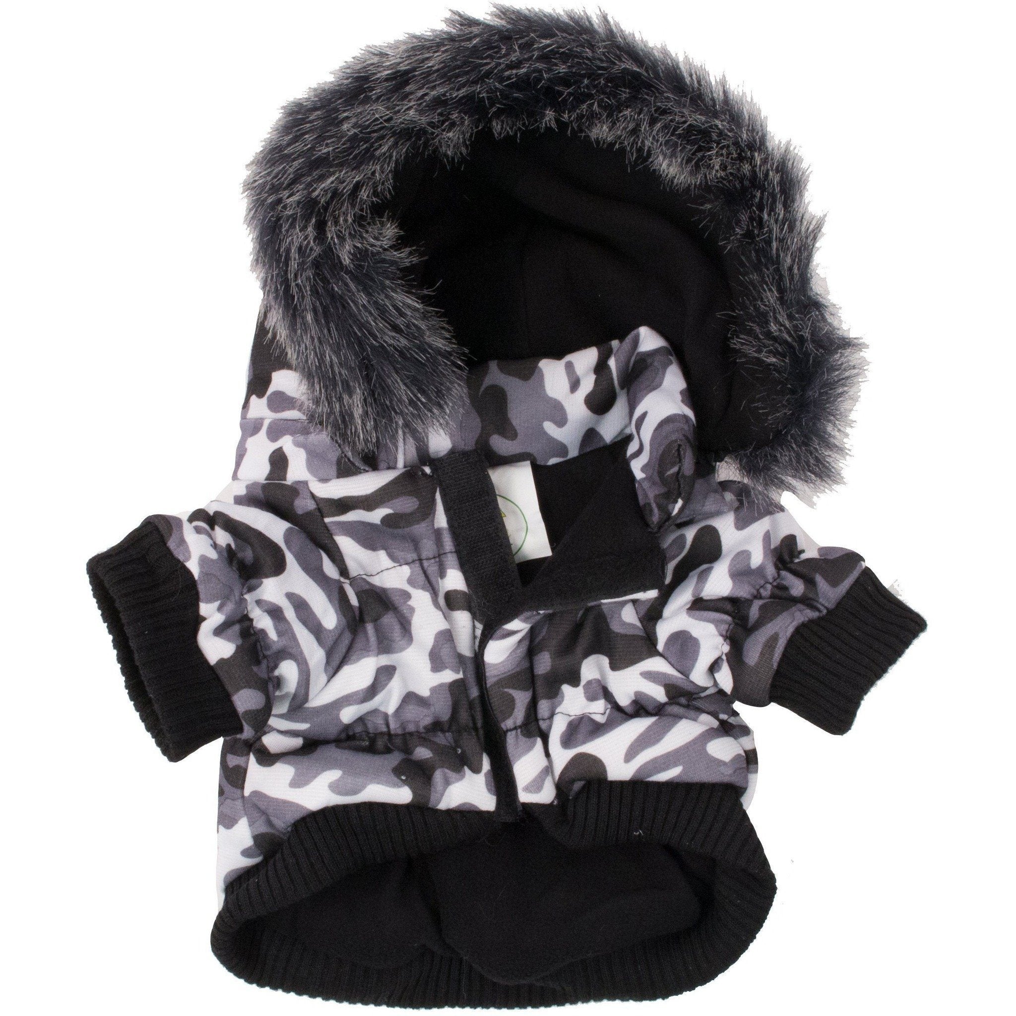 Pet Life ® Classic Metallic Fashion 3M Insulated Dog Coat Parka w/ Removable Hood - BIG FRENCHIES