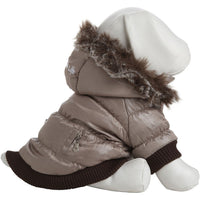 Pet Life ® Classic Metallic Fashion 3M Insulated Dog Coat Parka w/ Removable Hood - BIG FRENCHIES