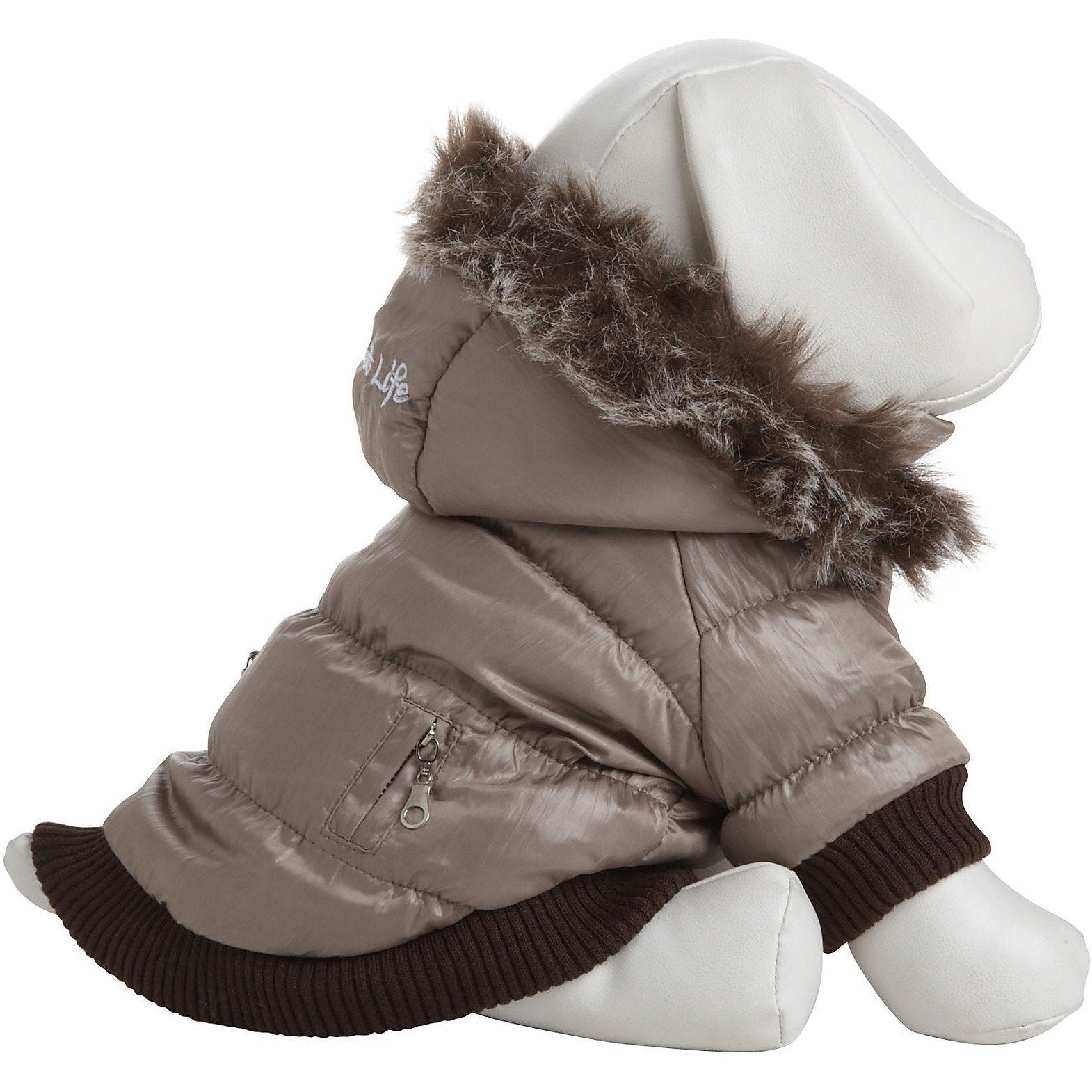 Pet Life ® Classic Metallic Fashion 3M Insulated Dog Coat Parka w/ Removable Hood - BIG FRENCHIES