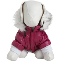 Pet Life ® Classic Metallic Fashion 3M Insulated Dog Coat Parka w/ Removable Hood - BIG FRENCHIES