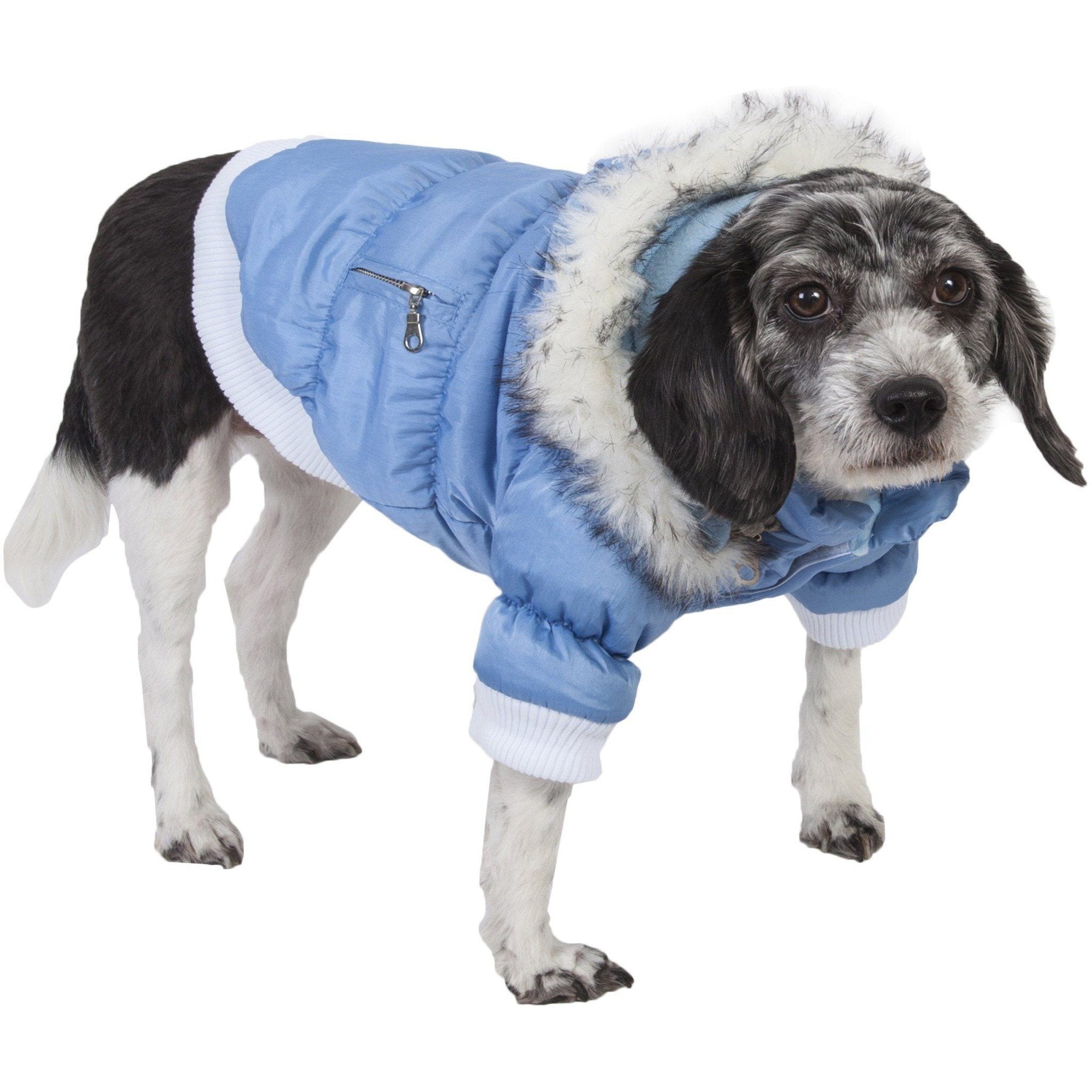 Pet Life ® Classic Metallic Fashion 3M Insulated Dog Coat Parka w/ Removable Hood - BIG FRENCHIES