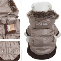 Pet Life ® Classic Metallic Fashion 3M Insulated Dog Coat Parka w/ Removable Hood - BIG FRENCHIES