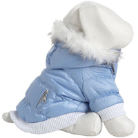 Pet Life ® Classic Metallic Fashion 3M Insulated Dog Coat Parka w/ Removable Hood - BIG FRENCHIES