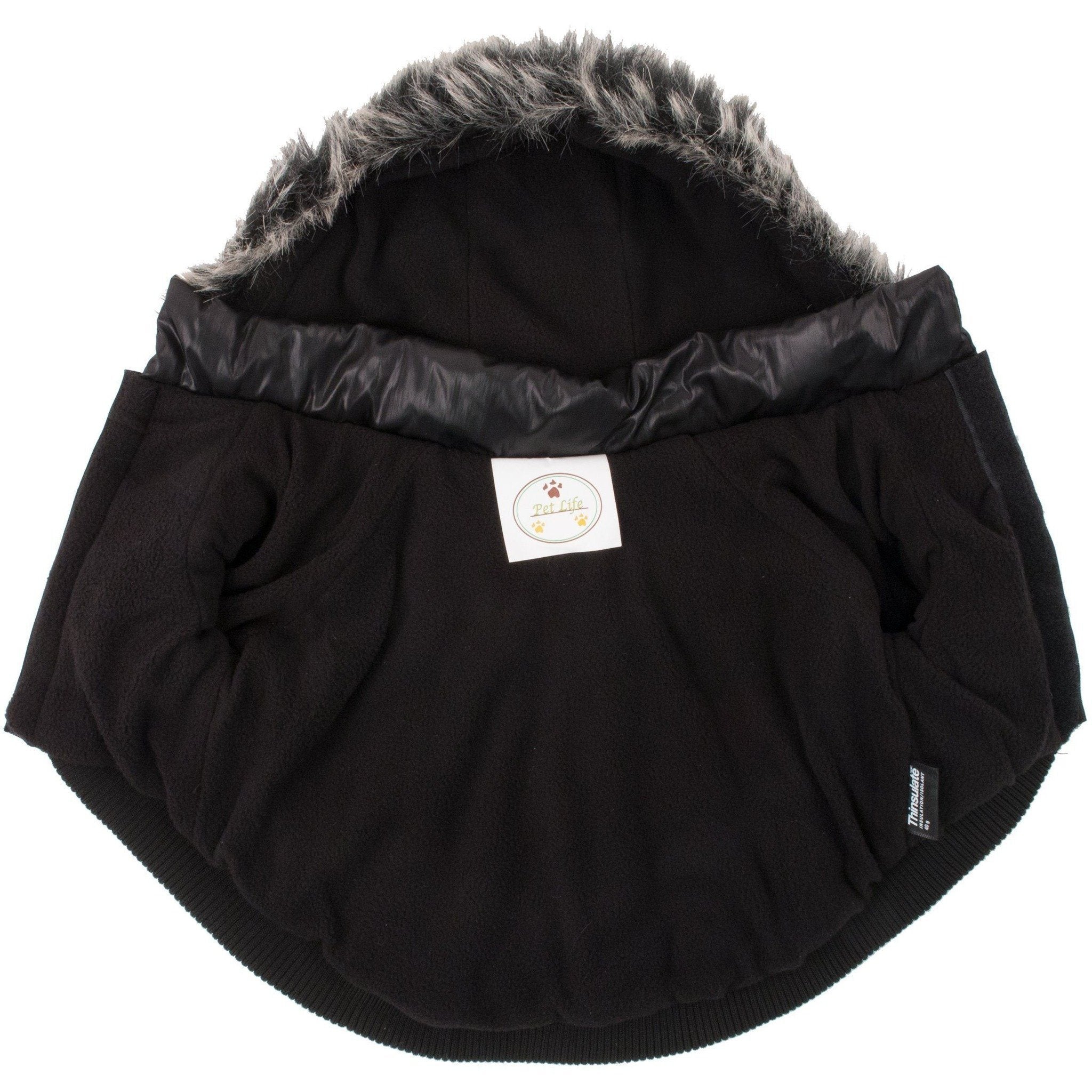 Pet Life ® Classic Metallic Fashion 3M Insulated Dog Coat Parka w/ Removable Hood - BIG FRENCHIES