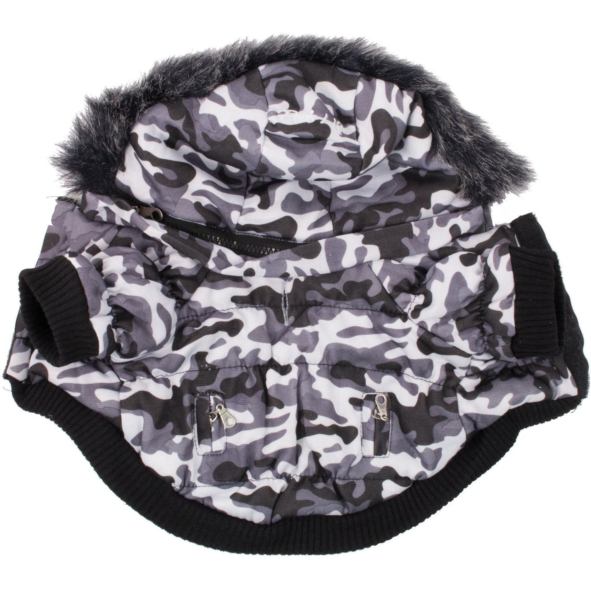 Pet Life ® Classic Metallic Fashion 3M Insulated Dog Coat Parka w/ Removable Hood - BIG FRENCHIES