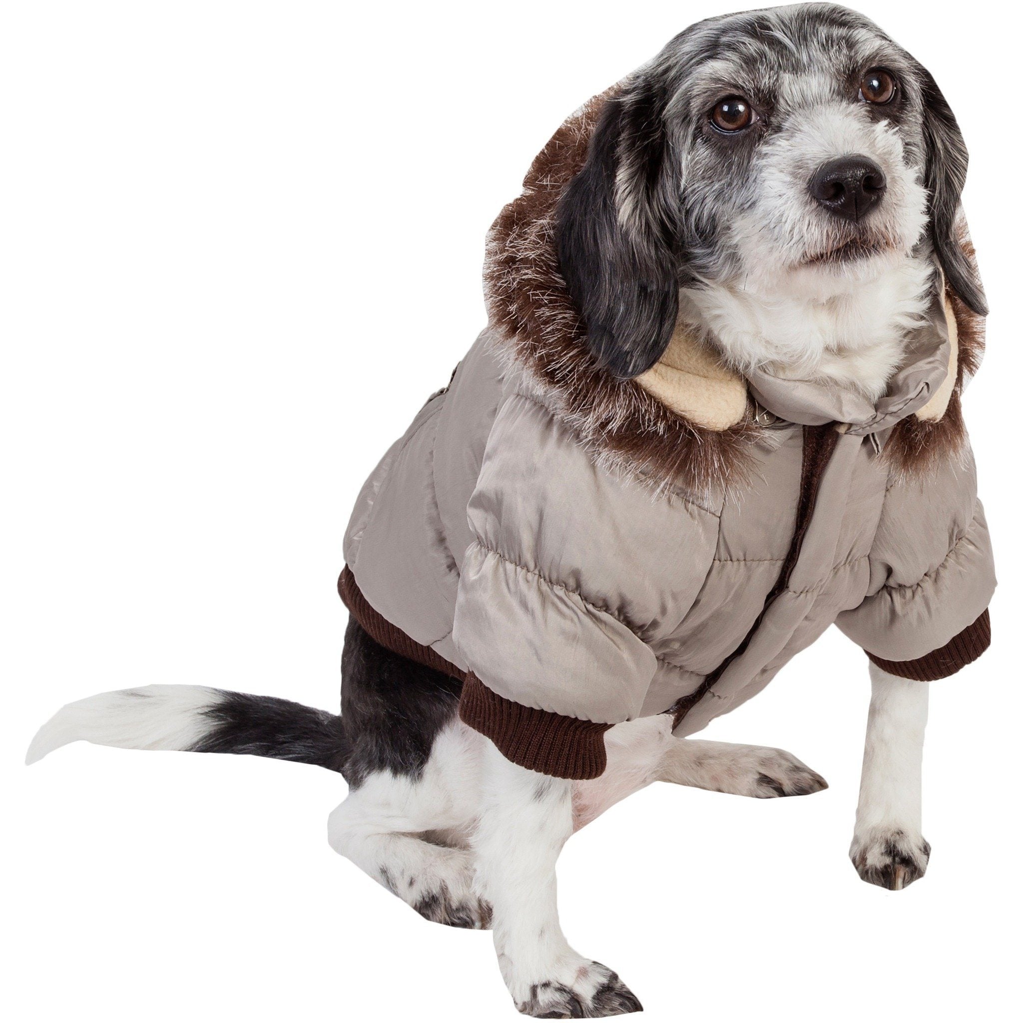 Pet Life ® Classic Metallic Fashion 3M Insulated Dog Coat Parka w/ Removable Hood - BIG FRENCHIES