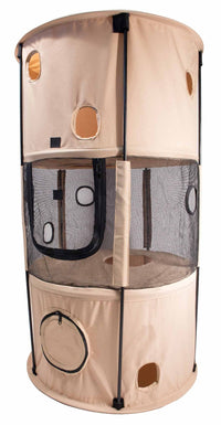 Pet Life ® 'Climber-Tree' Play-Active Travel Collapsible Lightweight Kitty Cat Tree House Lounger - BIG FRENCHIES