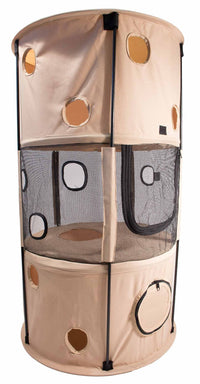 Pet Life ® 'Climber-Tree' Play-Active Travel Collapsible Lightweight Kitty Cat Tree House Lounger - BIG FRENCHIES