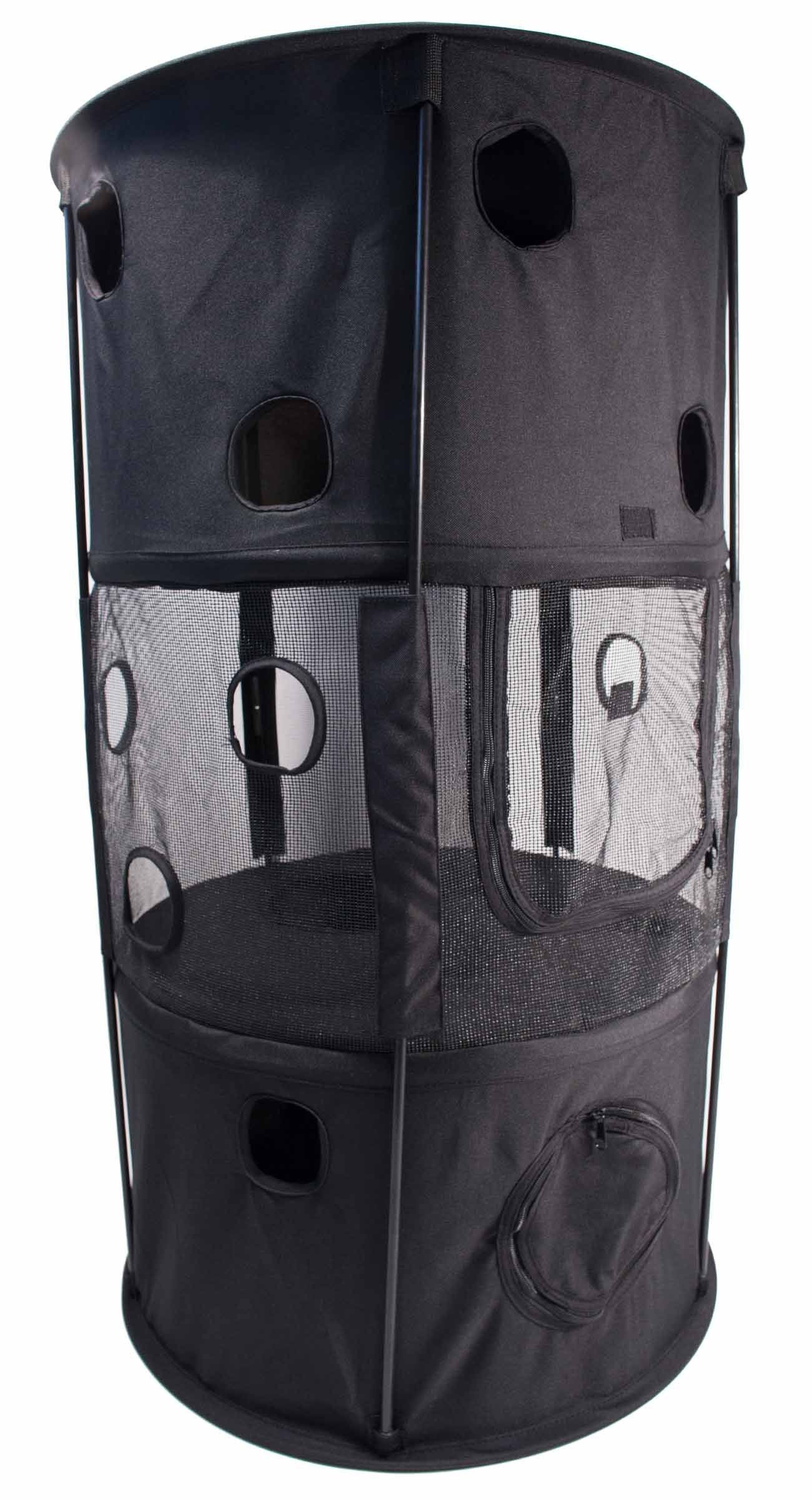 Pet Life ® 'Climber-Tree' Play-Active Travel Collapsible Lightweight Kitty Cat Tree House Lounger - BIG FRENCHIES