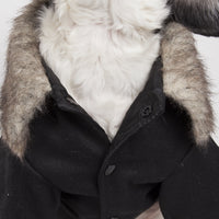 Pet Life ® 'Coast-Guard' Buttoned Fashion Faux-Fur Collared Wool Dog Coat - BIG FRENCHIES