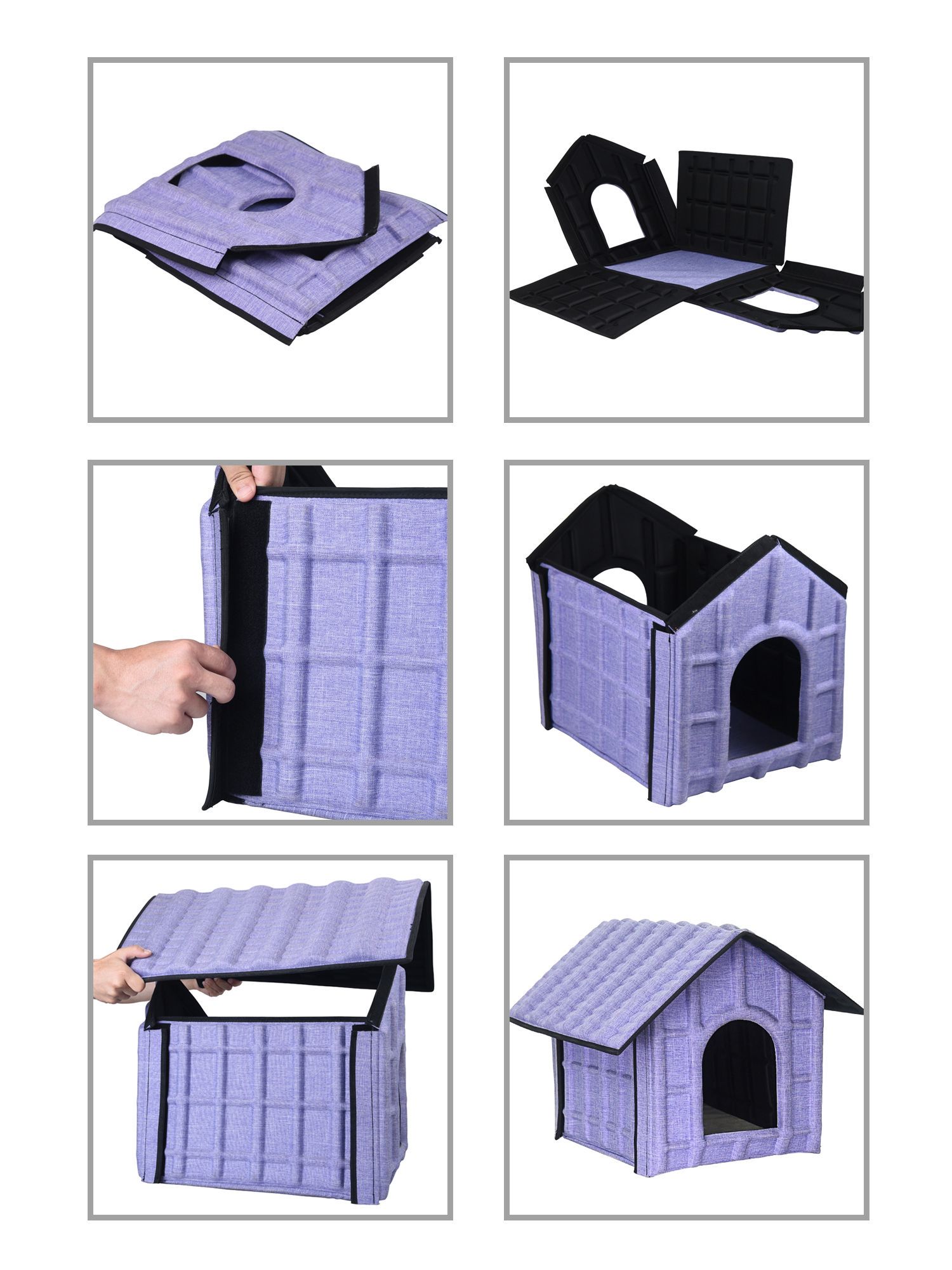 Pet Life ® 'Collapsi-Pad' Folding Lightweight Travel Pet House with inner Mat - BIG FRENCHIES