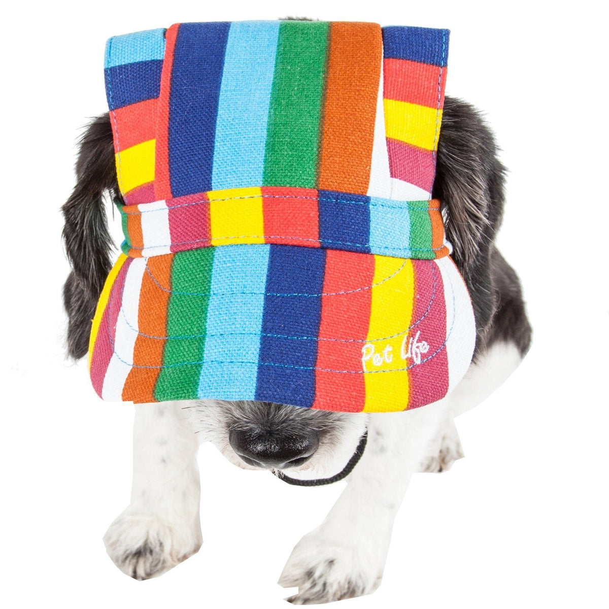 Pet Life ® 'Colorfur' Floral UV Protectant Adjustable Fashion Dog Hat Cap - BIG FRENCHIES