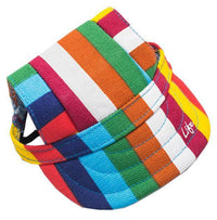 Pet Life ® 'Colorfur' Floral UV Protectant Adjustable Fashion Dog Hat Cap - BIG FRENCHIES