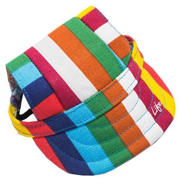 Pet Life ® 'Colorfur' Floral UV Protectant Adjustable Fashion Dog Hat Cap - BIG FRENCHIES